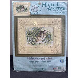 Dimensions 2003 #6957 Kitten & Butterfly Counted Cross Stitch Kit 10" x 8" Matti